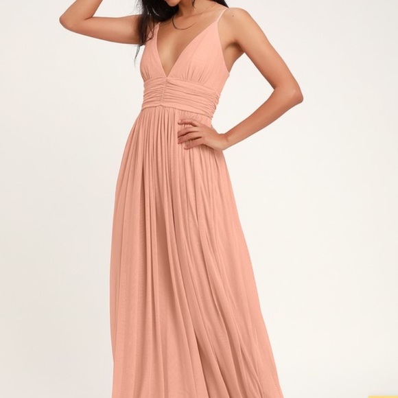 Lulus Dresses & Skirts - Lulu’s: Queen of the Evening Blush Pink Maxi Dress